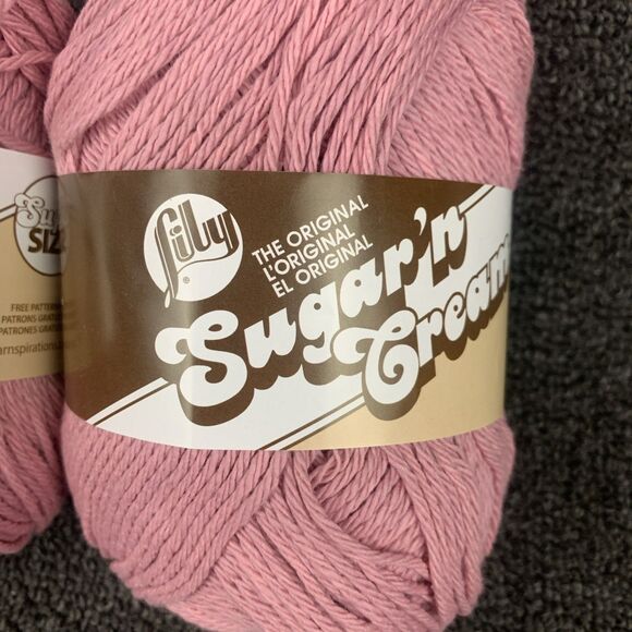 Lot Of 2 Lily Sugar'n Cream Yarn Rose Pink Worsted 100% Cotton 4oz Each - Picture 2 of 6